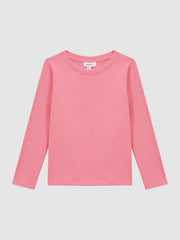 Reiss Tops &amp; Tshirts | Mai Long Sleeve Crew Neck T-Shirt Pink - Children
