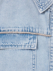 Reiss Tops &amp; Tshirts | Sandie Denim Crop Top Mid Blue - Children