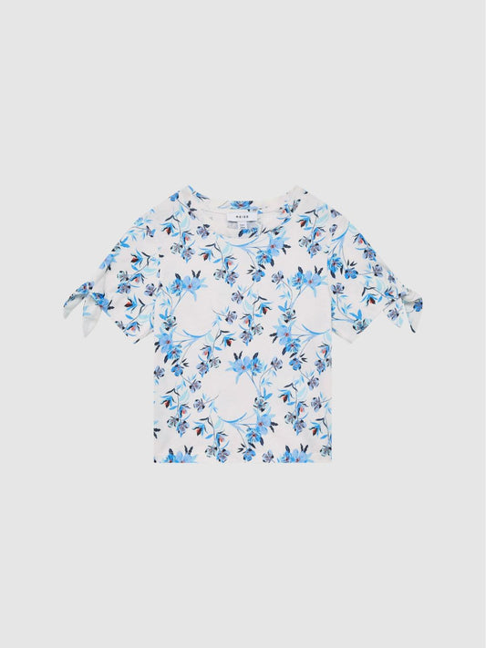 Reiss Tops &amp; Tshirts | Tally Printed Cotton T-Shirt Blue Print - Children