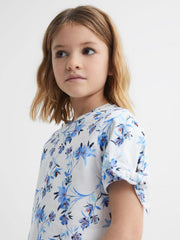 Reiss Tops &amp; Tshirts | Tally Printed Cotton T-Shirt Blue Print - Children