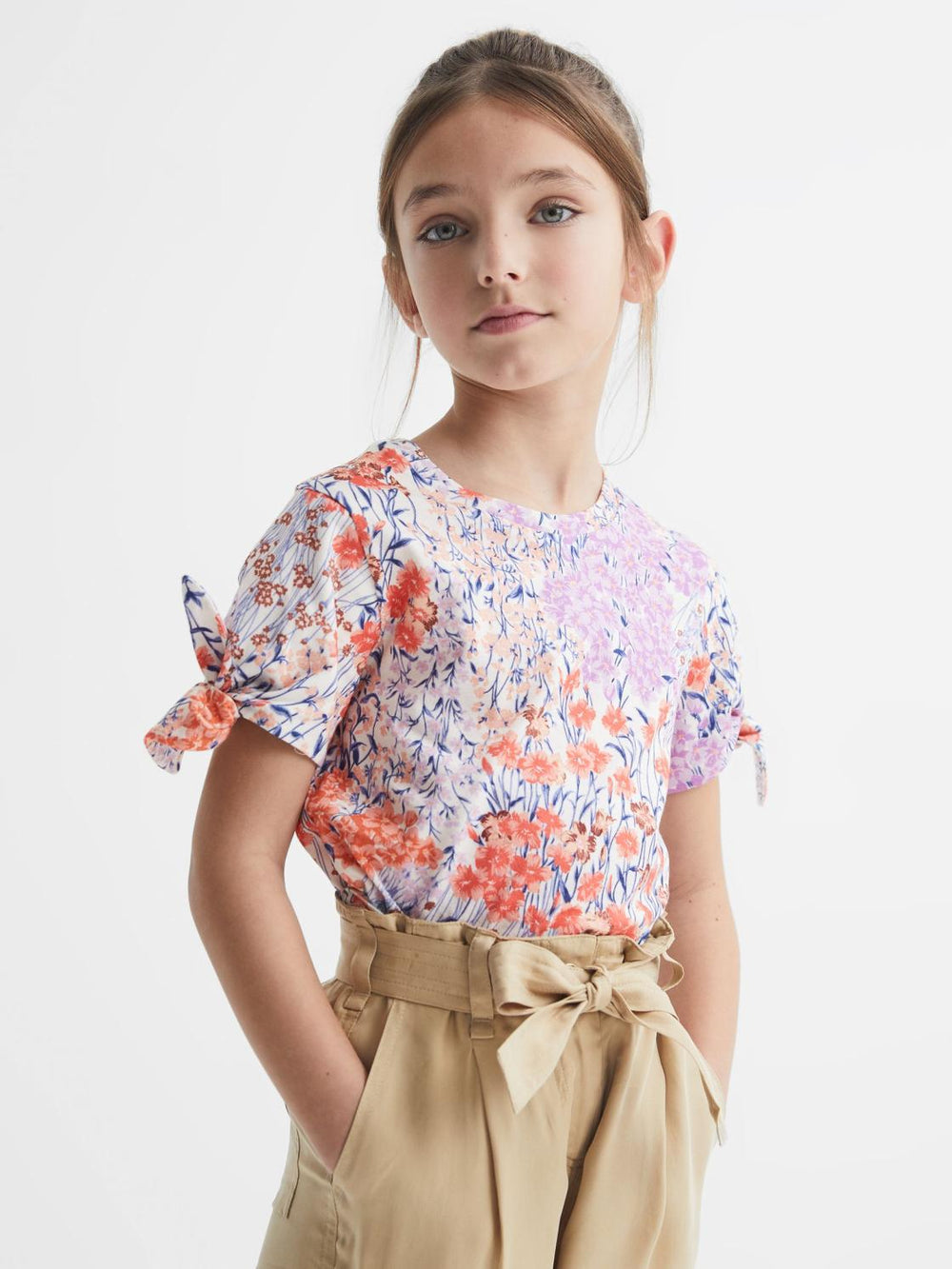 Reiss Tops &amp; Tshirts | Tally Printed Cotton T-Shirt Pink - Children