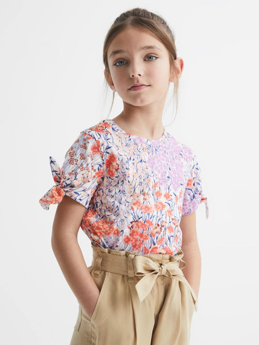 Reiss Tops &amp; Tshirts | Tally Printed Cotton T-Shirt Pink - Children