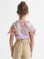 Reiss Tops &amp; Tshirts | Tally Printed Cotton T-Shirt Pink - Children