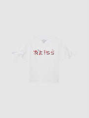 Reiss Tops &amp; Tshirts | Tally Printed Cotton T-Shirt Pink Print - Children