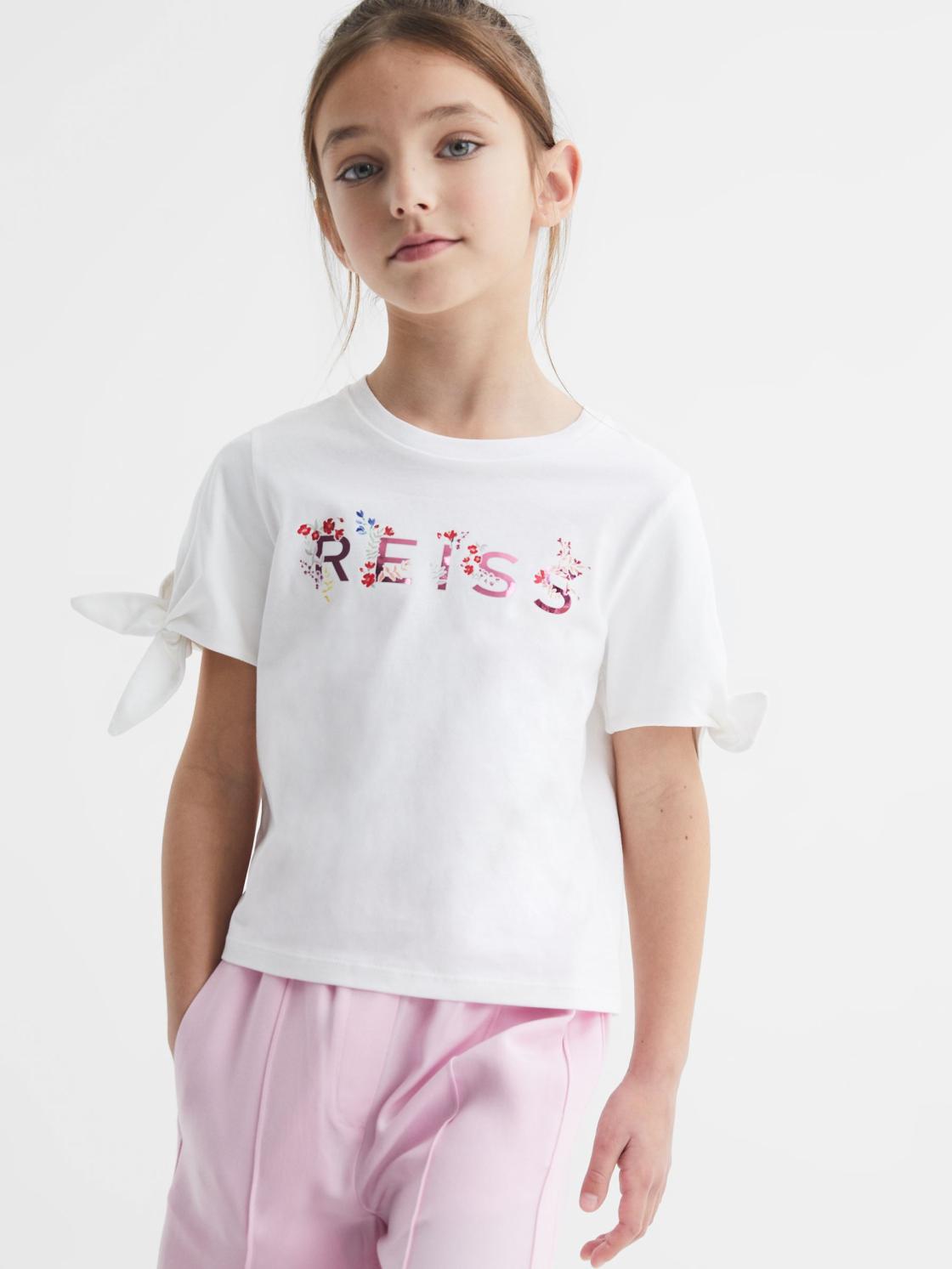 Reiss Tops &amp; Tshirts | Tally Printed Cotton T-Shirt Pink Print - Children
