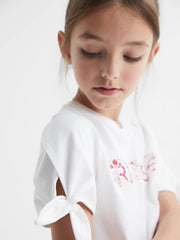 Reiss Tops &amp; Tshirts | Tally Printed Cotton T-Shirt Pink Print - Children