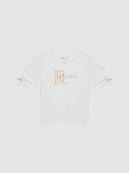 Reiss Tops &amp; Tshirts | Tally Printed Cotton T-Shirt White - Children