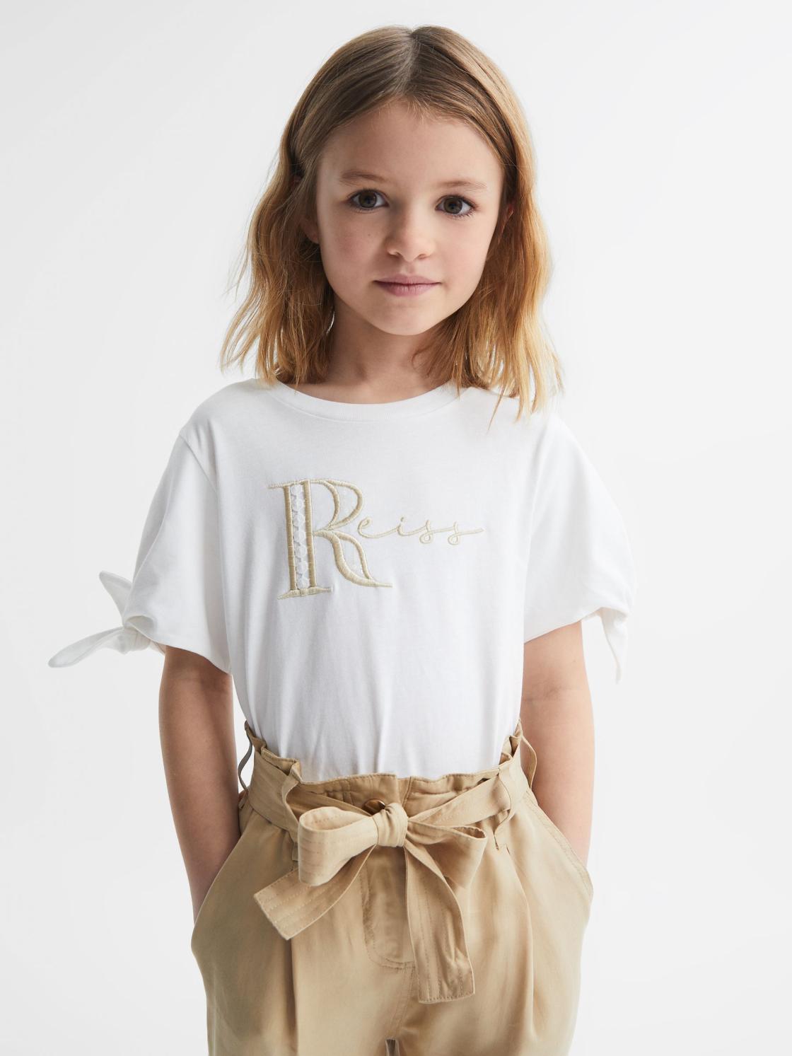 Reiss Tops &amp; Tshirts | Tally Printed Cotton T-Shirt White - Children