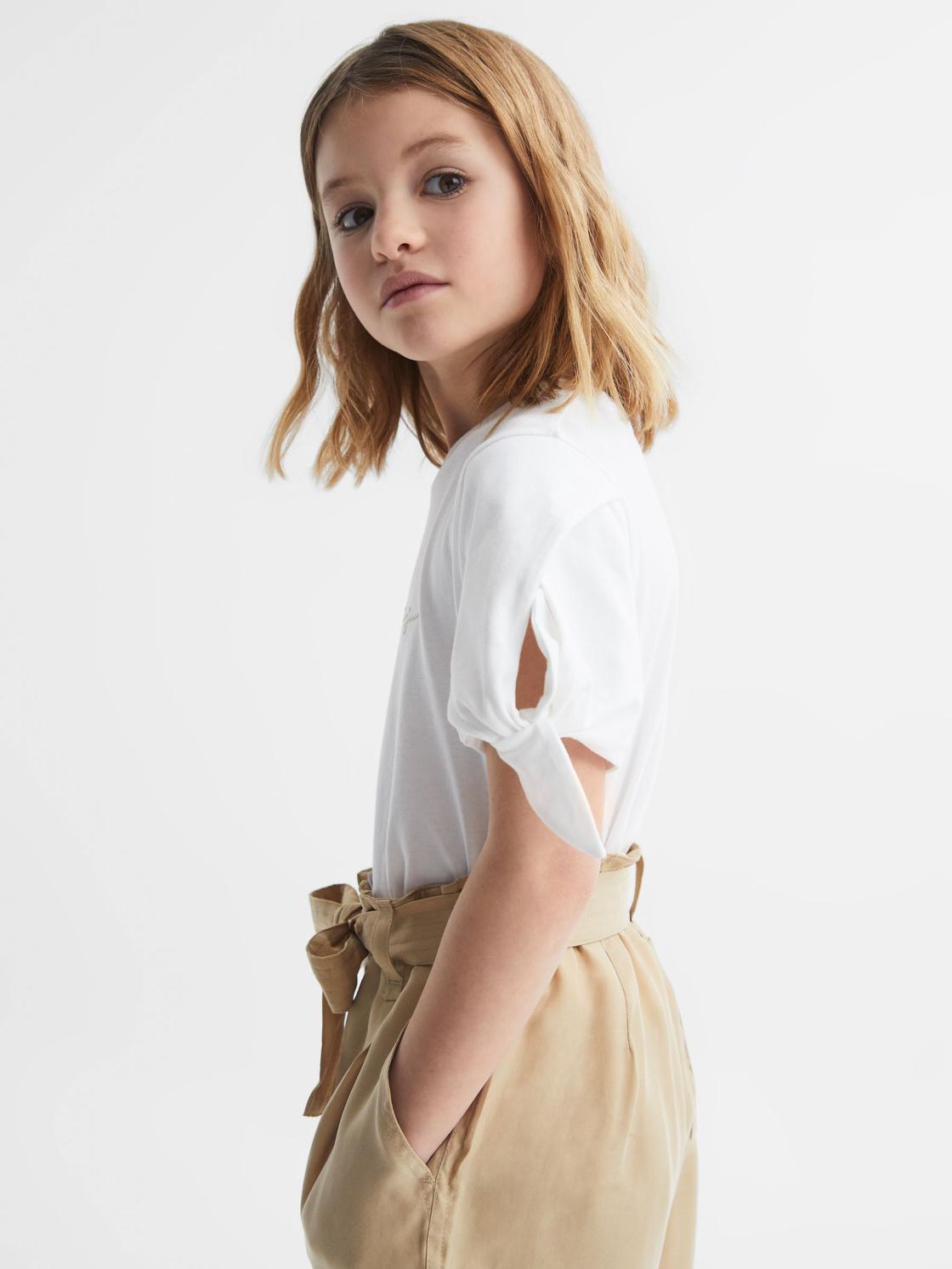 Reiss Tops &amp; Tshirts | Tally Printed Cotton T-Shirt White - Children