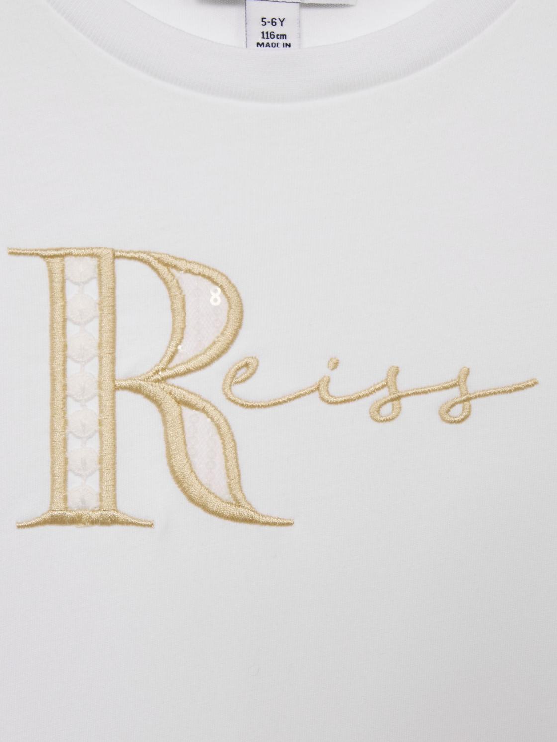 Reiss Tops &amp; Tshirts | Tally Printed Cotton T-Shirt White - Children