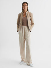 Reiss Tops | Violet Scoop Neck Ribbed Jersey Vest Top Aqua - Women