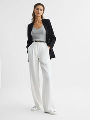 Reiss Tops | Violet Scoop Neck Ribbed Jersey Vest Top Grey Marl - Women