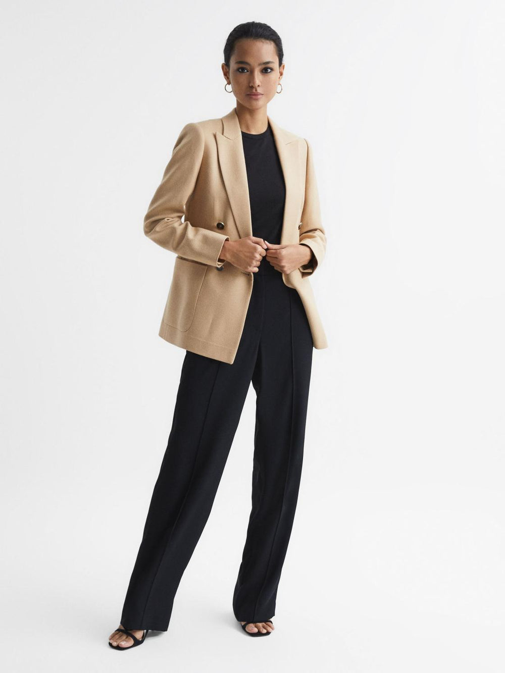 Reiss Tops | Zoe Crew Neck Ribbed Racer Vest Top Black - Women