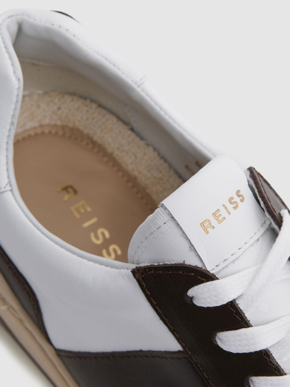 Reiss Trainers | Arlo Low Top Leather Trainers Airforce Blue - Men