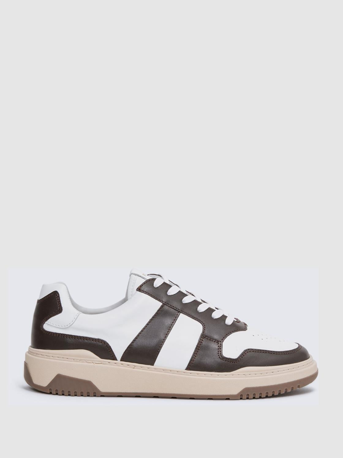 Reiss Trainers | Arlo Low Top Leather Trainers Airforce Blue - Men