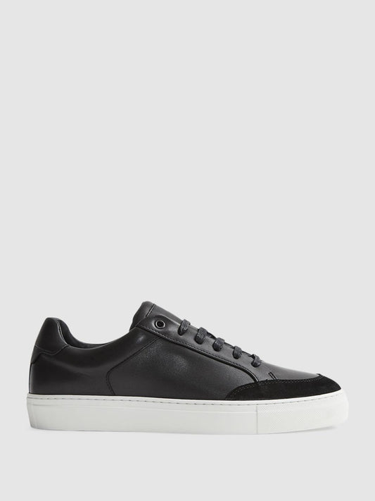 Reiss Trainers | Ashley Leather Trainers Black - Men