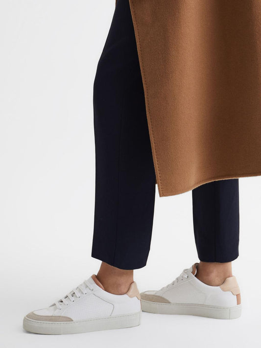 Reiss Trainers | Ashley Low Top Leather Trainers Gold - Women