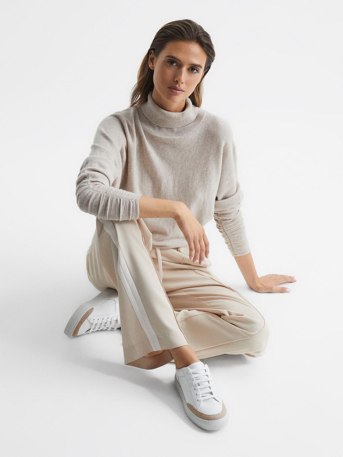 Reiss Trainers | Ashley Low Top Leather Trainers Gold - Women