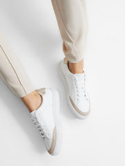 Reiss Trainers | Ashley Low Top Leather Trainers Gold - Women
