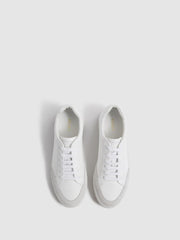 Reiss Trainers | Ashley Low Top Leather Trainers Gold - Women