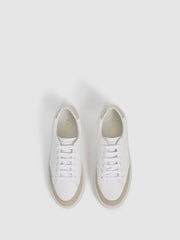Reiss Trainers | Ashley Low Top Leather Trainers Gold - Women