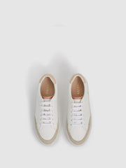 Reiss Trainers | Ashley Low Top Leather Trainers Gold - Women