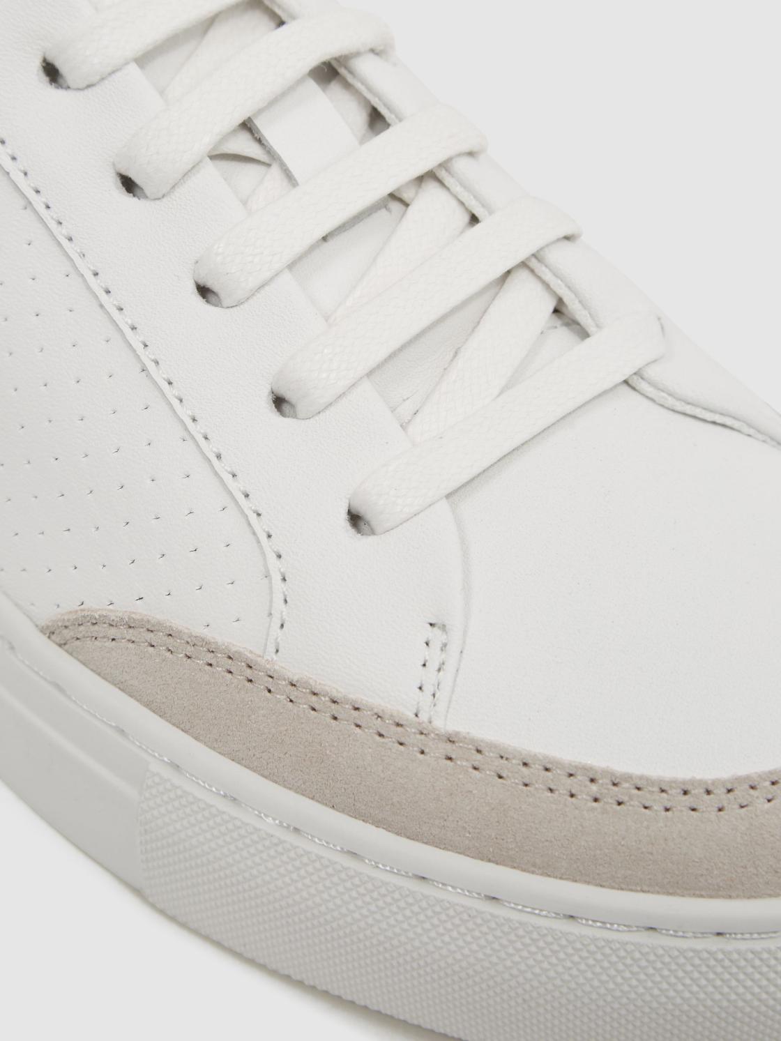Reiss Trainers | Ashley Low Top Leather Trainers Sage/white - Women