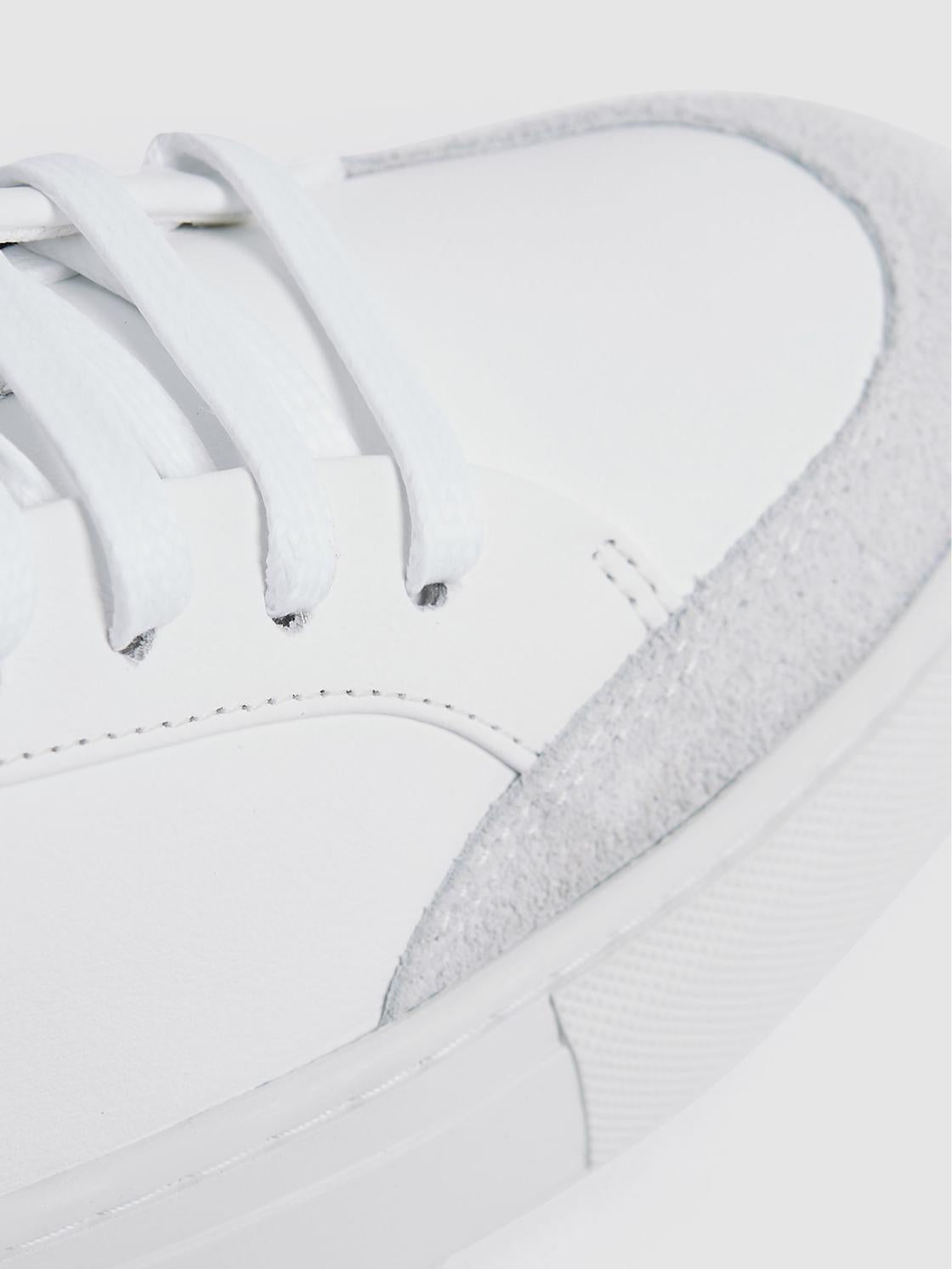 Reiss Trainers | Ashley Perf Leather Low Top Trainers White - Men