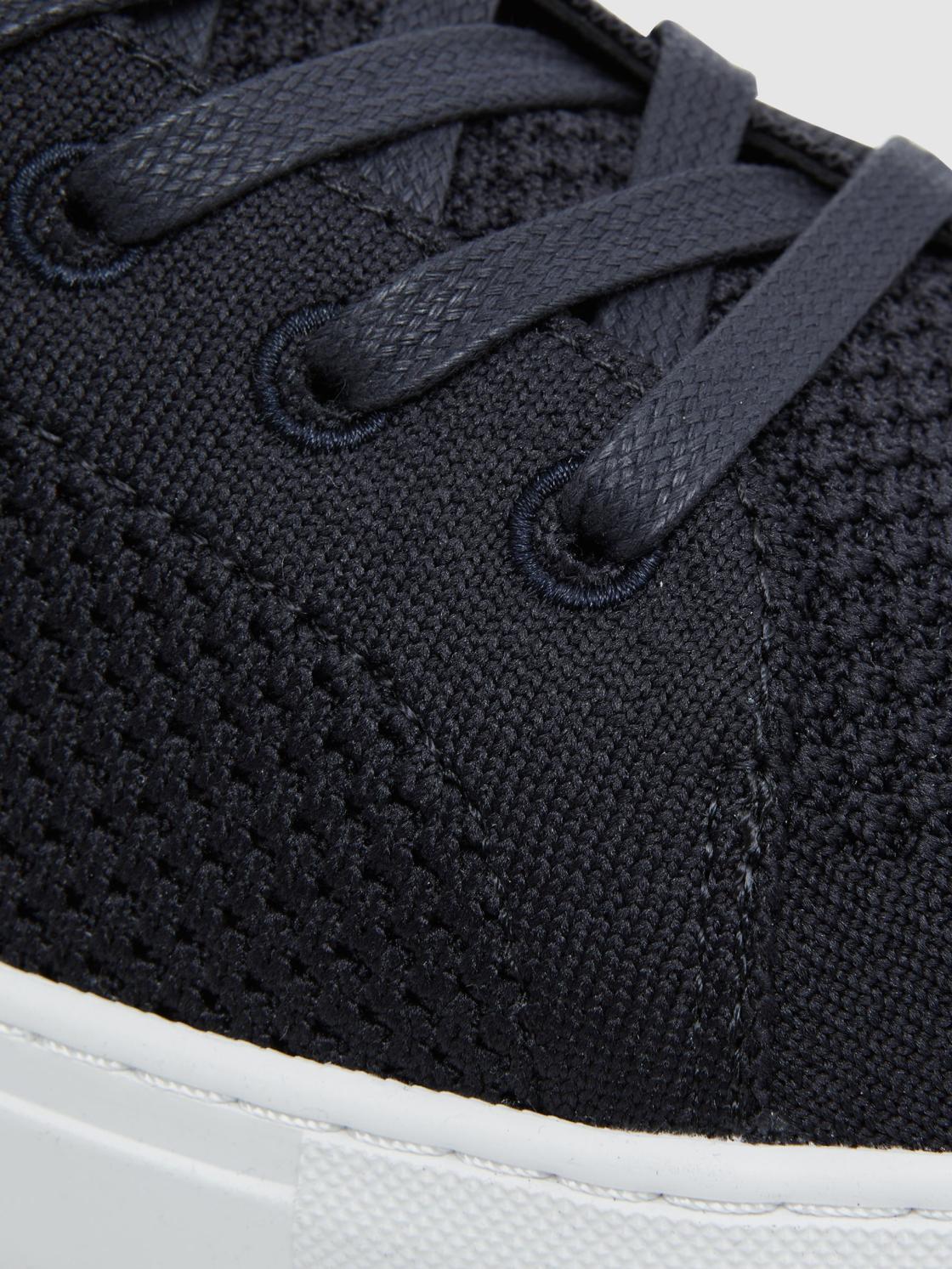 Reiss Trainers | Finley Knit Knit Leather Low Top Trainers Navy - Men