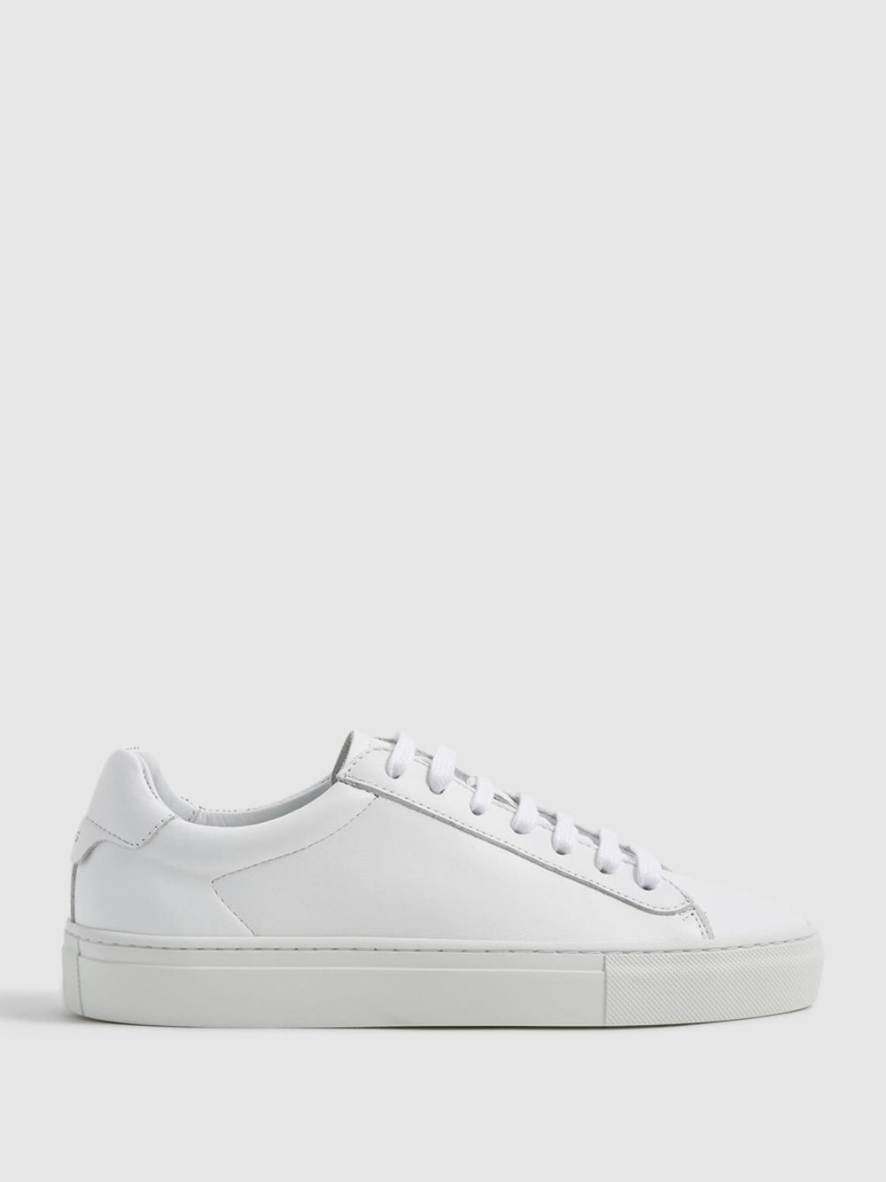 Reiss Trainers | Finley Lace-Up Leather Trainers Biscuit - Women