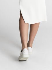 Reiss Trainers | Finley Lace-Up Leather Trainers Biscuit - Women