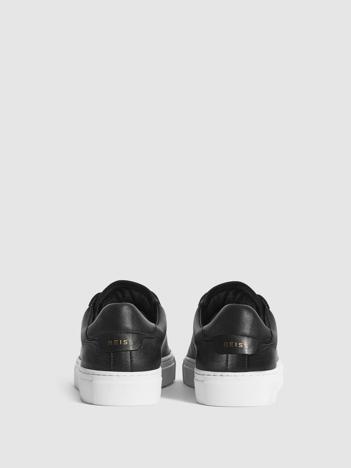 Reiss Trainers | Finley Lace-Up Leather Trainers Biscuit - Women