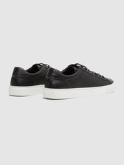 Reiss Trainers | Finley Leather Trainers Black - Men
