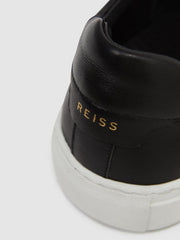 Reiss Trainers | Finley Leather Trainers Black - Men