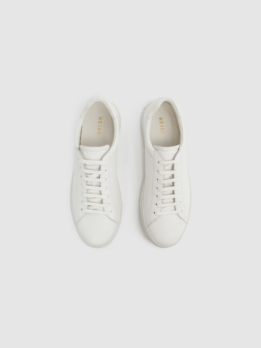 Reiss Trainers | Finley Leather Trainers White - Men