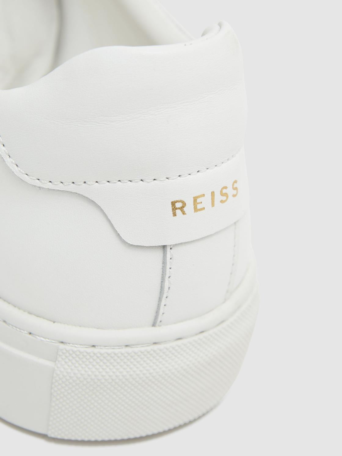 Reiss Trainers | Finley Leather Trainers White - Men