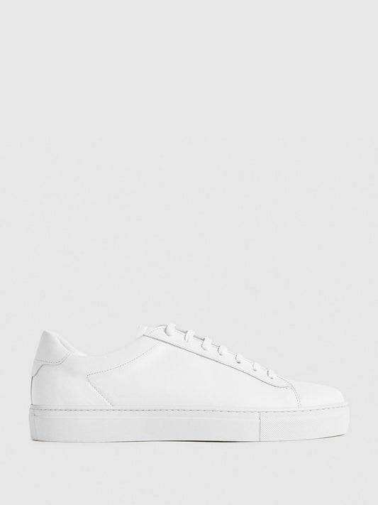 Reiss Trainers | Finley Leather Trainers White - Men