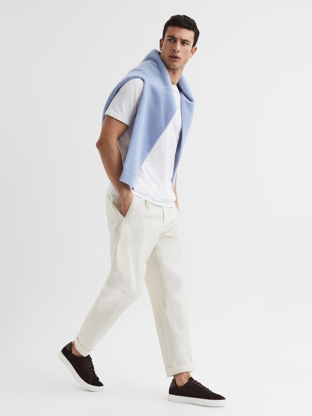 Reiss Trainers | Finley Suede Suede Trainers Chocolate - Men