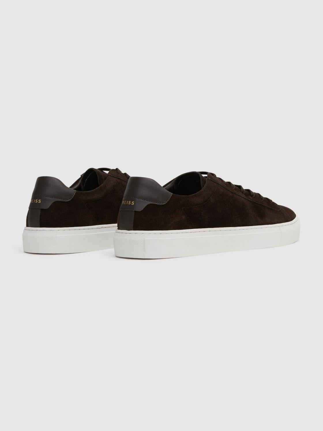 Reiss Trainers | Finley Suede Suede Trainers Chocolate - Men
