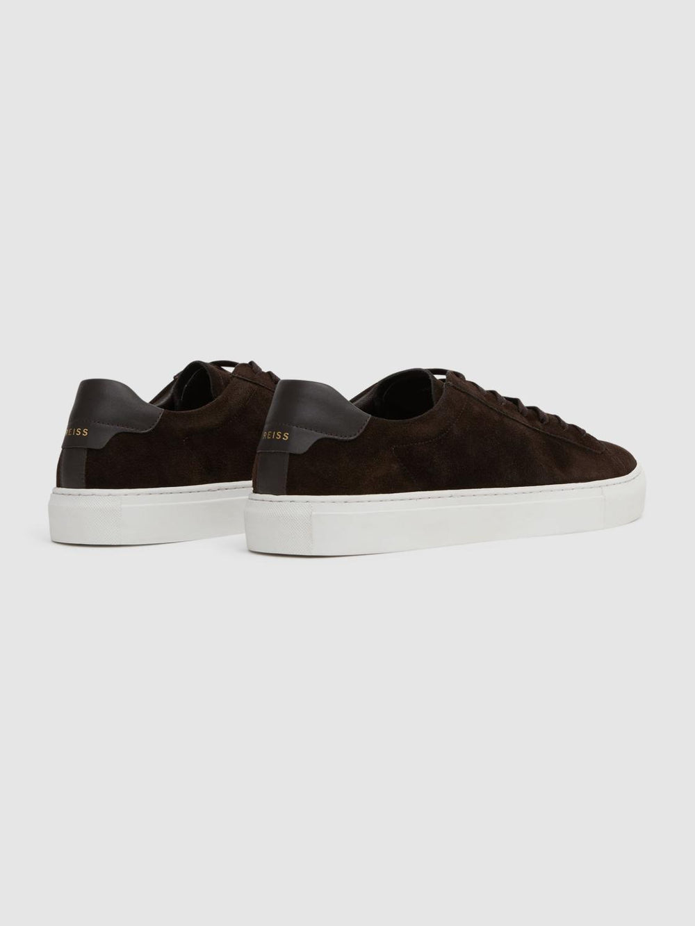 Reiss Trainers | Finley Suede Suede Trainers Chocolate - Men