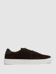 Reiss Trainers | Finley Suede Suede Trainers Chocolate - Men