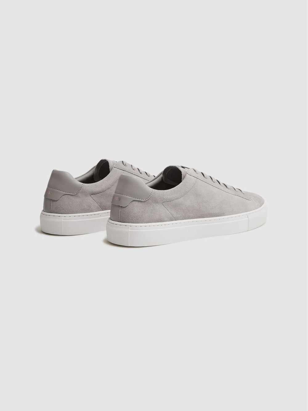 Reiss Trainers | Finley Suede Suede Trainers Light Grey - Men