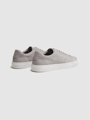 Reiss Trainers | Finley Suede Suede Trainers Light Grey - Men