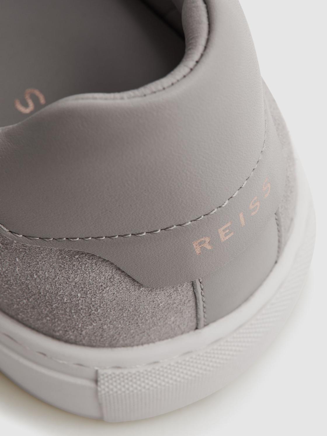 Reiss Trainers | Finley Suede Suede Trainers Light Grey - Men