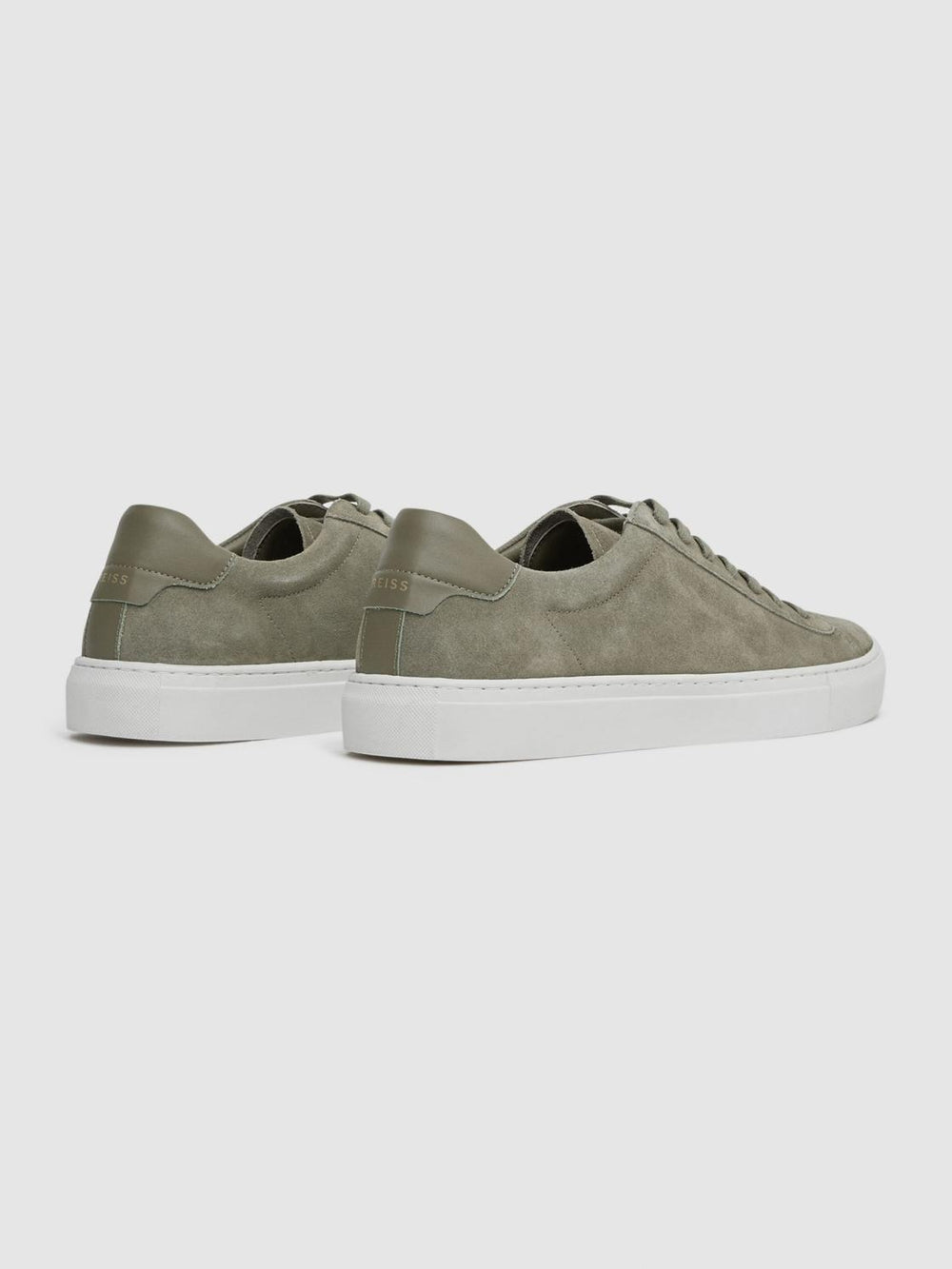Reiss Trainers | Finley Suede Suede Trainers Sage - Men