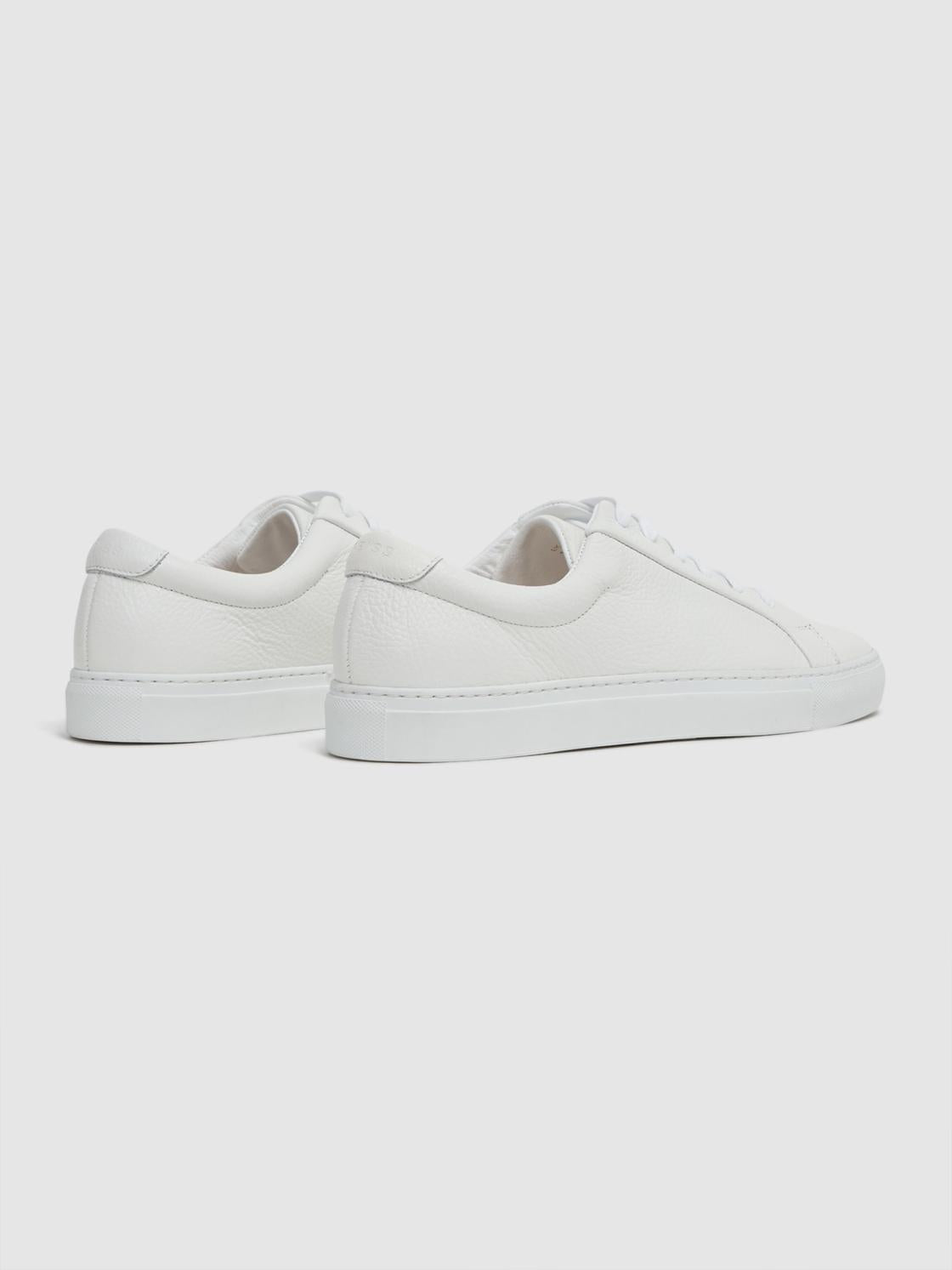 Reiss Trainers | Luca Tumbled Tumbled Leather Sneakers White - Men