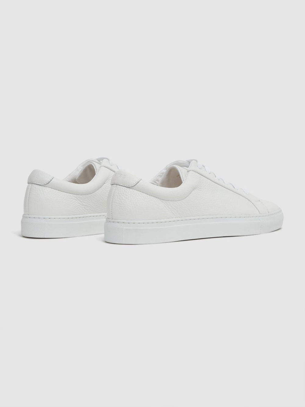 Reiss Trainers | Luca Tumbled Tumbled Leather Sneakers White - Men