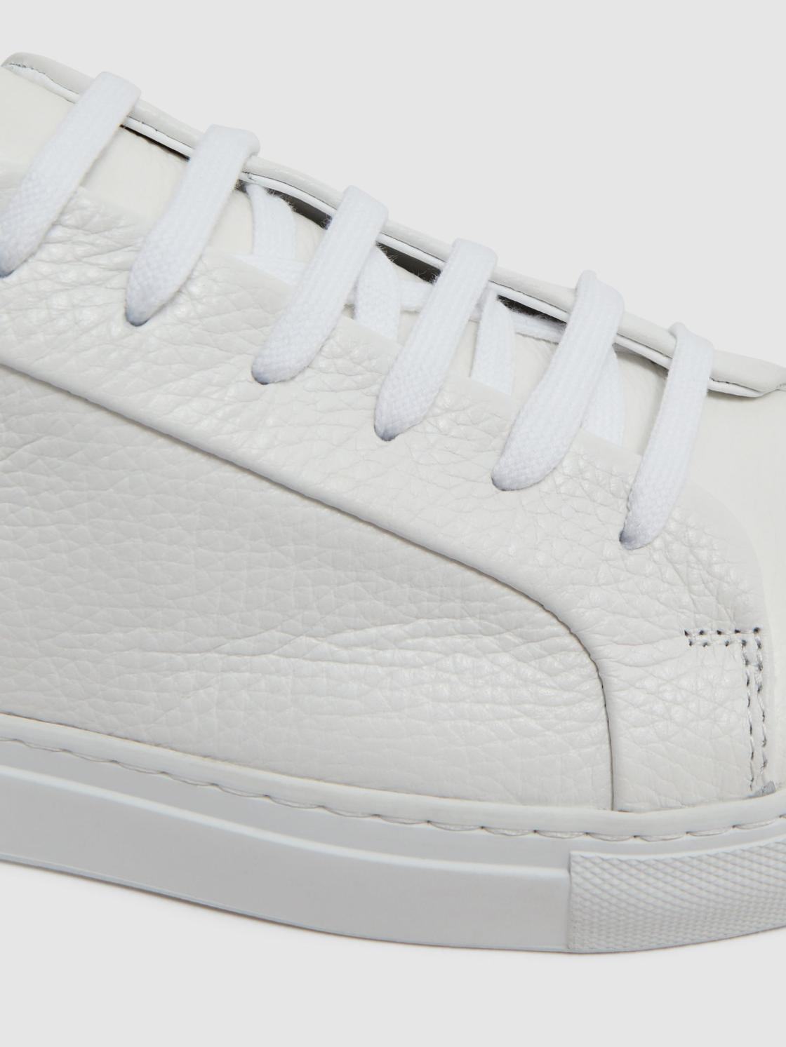Reiss Trainers | Luca Tumbled Tumbled Leather Sneakers White - Men