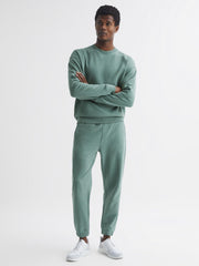 Reiss Trousers | Ali Garment Dye Joggers Fern Green - Men