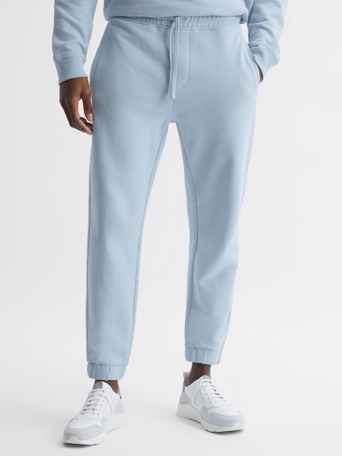 Reiss Trousers | Ali Garment Dye Joggers Ice Blue - Men